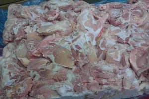 Frozen chicken leg meat without skin in naked blocks 15kg