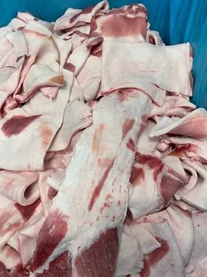 Frozen pork back fat meaty skinless