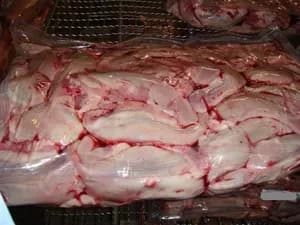 Frozen pork tongues swiss cut