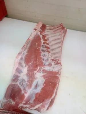 Frozen pork belly, grade A, bone in, rind off